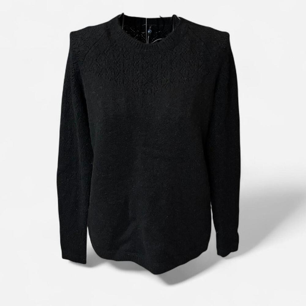 KÜHL Sonata Pointelle Merino Wool Blend Sweater - Black - Women's Size XS